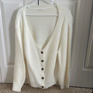 Cream Button-Up Cardigan